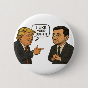 Badge Rond 5 Cm Donald Trump félicite Zelensky pour son procès for