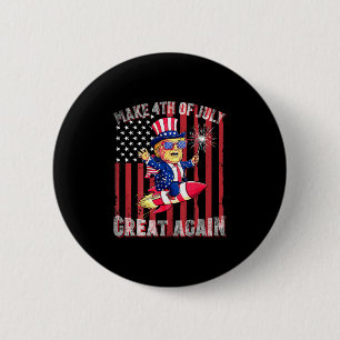 Badge Rond 5 Cm Donald Trump Feu d'artifice patriotique rend au 4