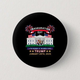 Badge Rond 5 Cm Donald Trump Jour de l'investiture 2025 47e Présid
