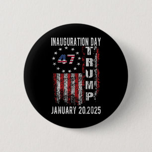 Badge Rond 5 Cm Donald Trump Jour D'Inauguration 2025 47 Th Trump 