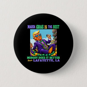 Badge Rond 5 Cm Donald Trump Lafayette, La Mardi Gras 2025 Aucun F