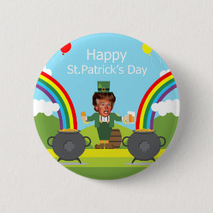 Badge Rond 5 Cm donald trump leprechaun