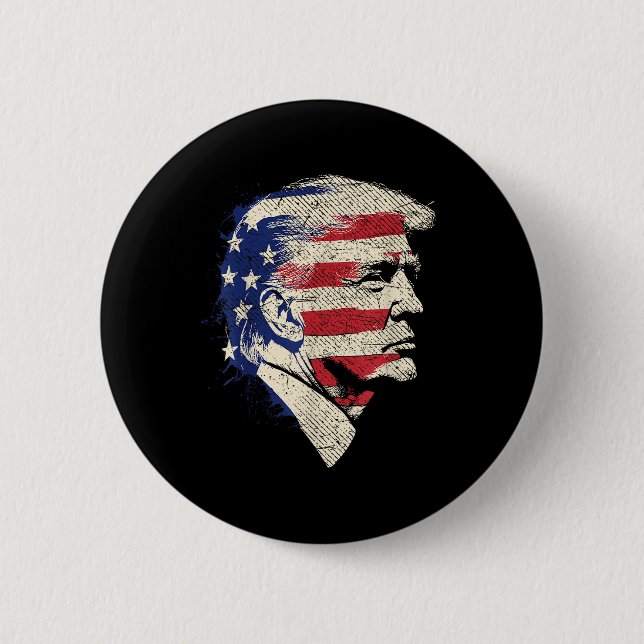 Badge Rond 5 Cm Donald Trump Portrait (Devant)