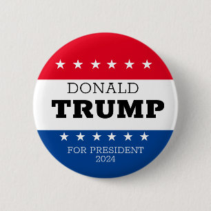 Badge Rond 5 Cm Donald Trump pour le président 2024