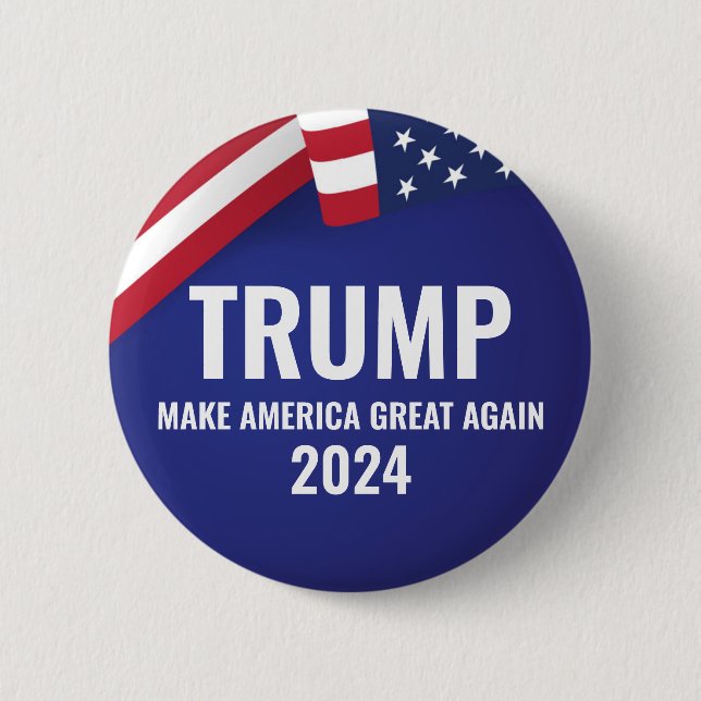 Badge Rond 5 Cm Donald Trump Pour Le Président 2024 Swoop Moderne (Devant)