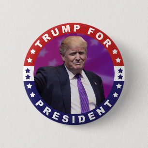 Badge Rond 5 Cm Donald Trump pour le Président Photo Retro Button