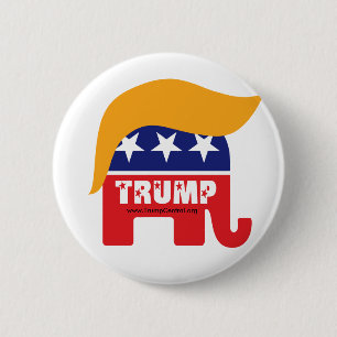 Badge Rond 5 Cm Donald Trump Président 2016 GOP Éléphant Logo Chev