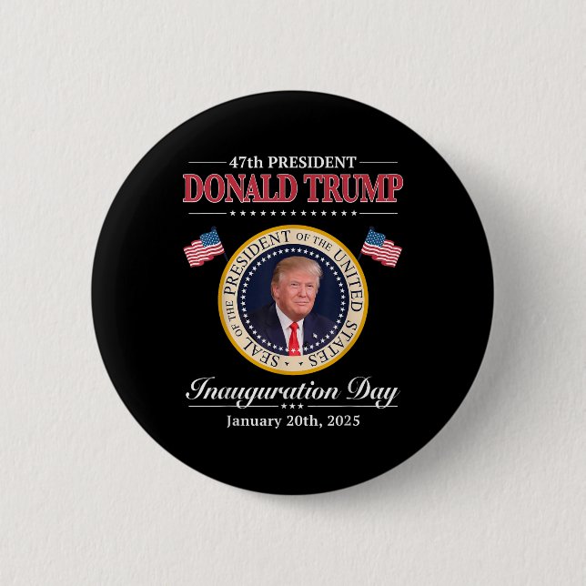 Badge Rond 5 Cm Donald Trump Président célébrations mémorables Don (Devant)