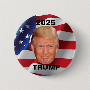 Badge Rond 5 Cm Donald Trump - Président des États-Unis 2025