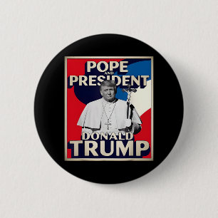 Badge Rond 5 Cm Donald Trump Président et le pape catholique Vat
