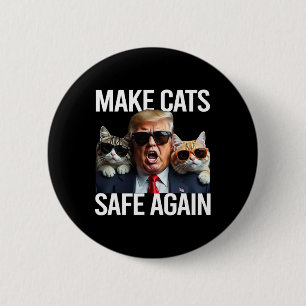 Badge Rond 5 Cm Donald Trump Rendre les chats en sécurité Casquett