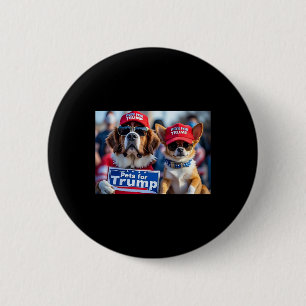Badge Rond 5 Cm Donald Trump Rendre les chiens en sécurité Casquet