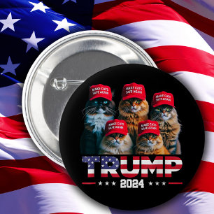 Badge Rond 5 Cm Donald Trump sécurise à nouveau les chats Casquett
