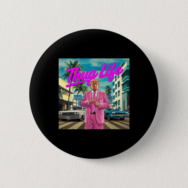 Badge Rond 5 Cm Donald Trump Thug Life  (Devant)