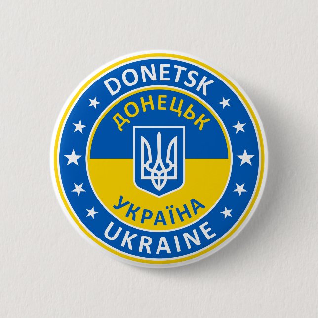 Badge Rond 5 Cm Donetsk Ukraine (Devant)