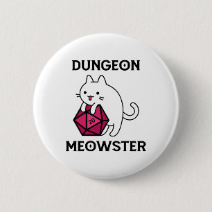 Badge Rond 5 Cm Donjon Meowster Chat Drôle
