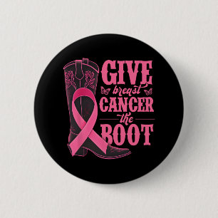 Badge Rond 5 Cm Donner Le Cancer Du Sein L'Initiale Cowgirl Cancer