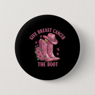 Badge Rond 5 Cm Donner Le Cancer Du Sein L'Initiale Cowgirl Cancer