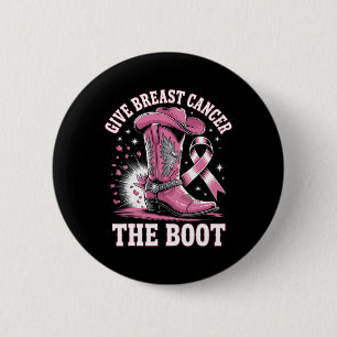 Badge Rond 5 Cm Donner Le Cancer Du Sein L'Initiale Cowgirl Cancer