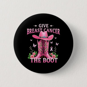 Badge Rond 5 Cm Donner Le Cancer Du Sein L'Initiale Cowgirl Cancer
