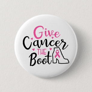 Badge Rond 5 Cm Donner le coup de pied au cancer du sein de sensib