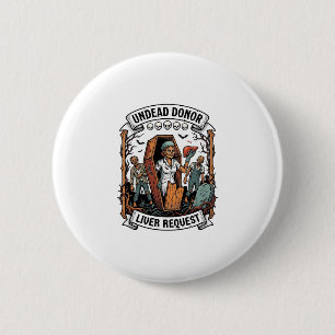 Badge Rond 5 Cm Donneur d'organe zombie gravure vintage T-shirt bl