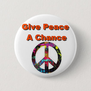 Badge Rond 5 Cm Donnez à paix un bouton d'occasion