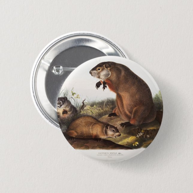 Badge Rond 5 Cm Dons Boodchuck Camping Deco (Devant & derrière)