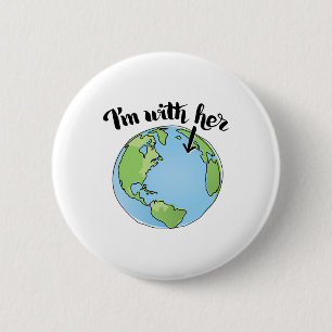 Badge Rond 5 Cm Dons écologiste Je suis avec sa Mars Science Earth