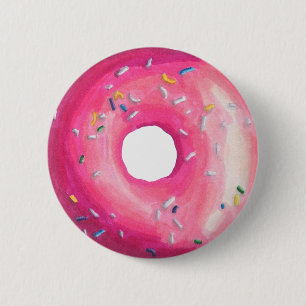 Badge Rond 5 Cm Donut With Pink Frosting And Sprinkles