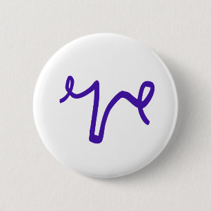 Badge Rond 5 Cm Doodle d'utérus mauve