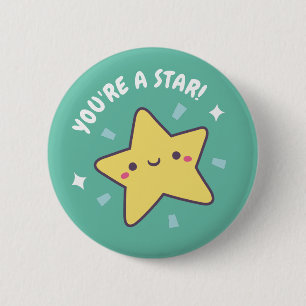 Badge Rond 5 Cm Doodle étoilé