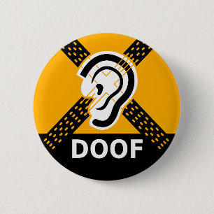 Badge Rond 5 Cm Doof Slechthorend Waarschuwing