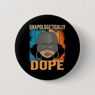 Badge Rond 5 Cm Dope Femmes Noires Mois de l'histoire Junet1