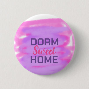 Badge Rond 5 Cm Dormez doux dortoir texte aquarelle rose violet