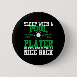 Badge Rond 5 Cm Dormir Avec Un Joueur De Piscine Billard Sympa Rac