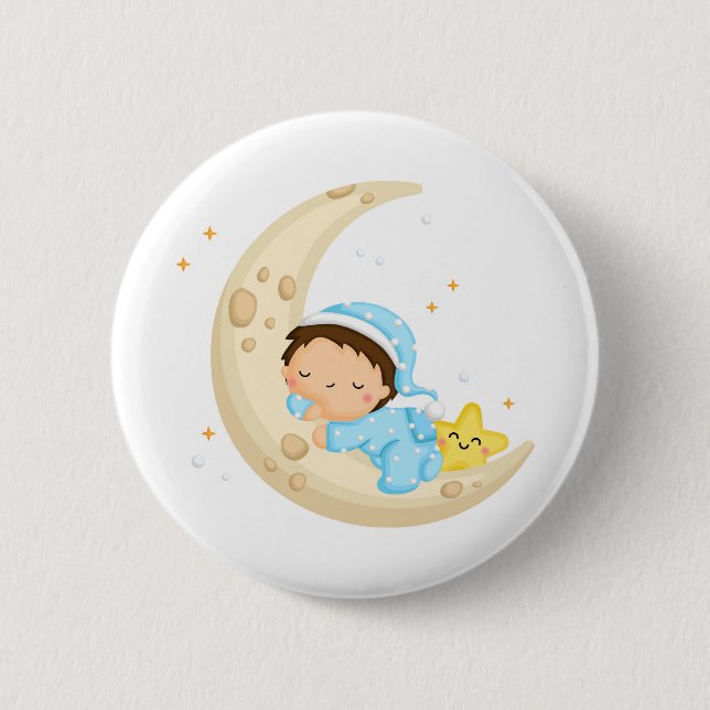 Badge Rond 5 Cm Dormir sur la lune (Devant)