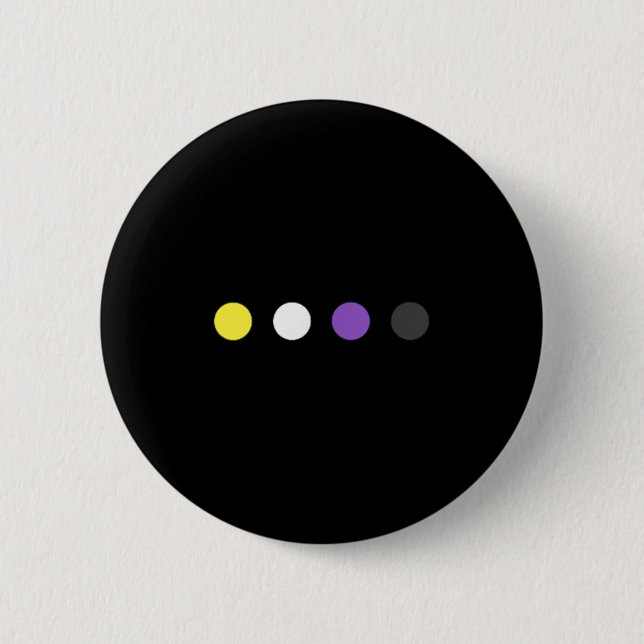 Badge Rond 5 Cm Dots Subtle Nonbinary Flag Enby Pride Trans Lgbtq  (Devant)