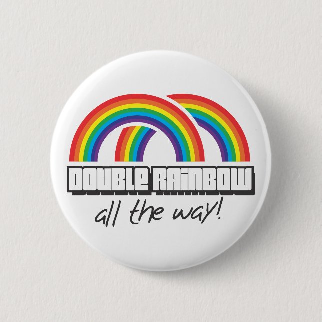 Badge Rond 5 Cm Double arc-en-ciel, complètement ! (Devant)