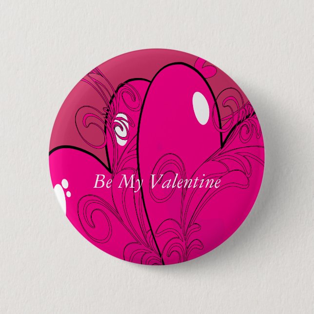Badge Rond 5 Cm Double coeur (Devant)