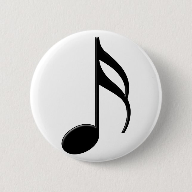 Badge Rond 5 Cm Double croche - symbole de musique de seizième (Devant)