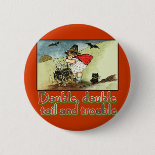 Badge Rond 5 Cm Double double pièce en t de Halloween de labeur et