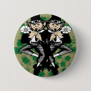 Badge Rond 5 Cm Double La Chance Leprechaun