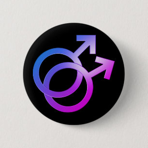 Badge Rond 5 Cm Double symbole masculin