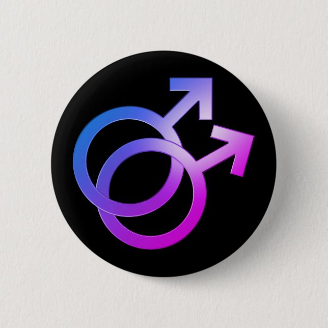 Badge Rond 5 Cm Double symbole masculin (Devant)