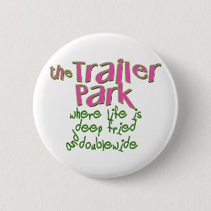 Badge Rond 5 Cm Double terrain de caravaning large cuit à la