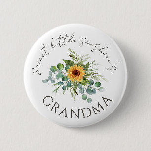 Badge Rond 5 Cm Douce et Petite Grand-Mère pour la Baby Shower d'A