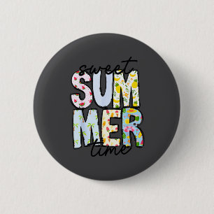Badge Rond 5 Cm Douce Été Temps Été Vibes Femmes Enfants Drôle De