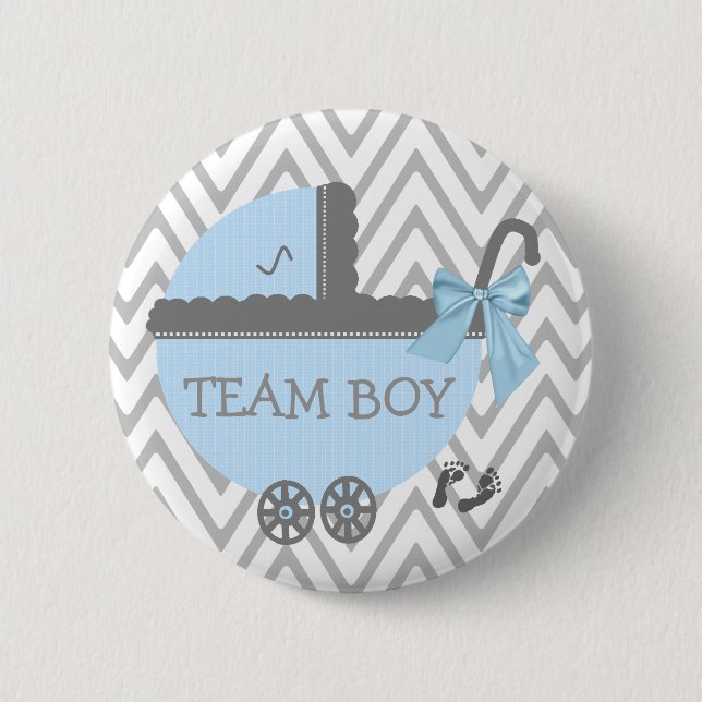 Badge Rond 5 Cm Douche bleue de voiture d'enfant de garçon (Devant)