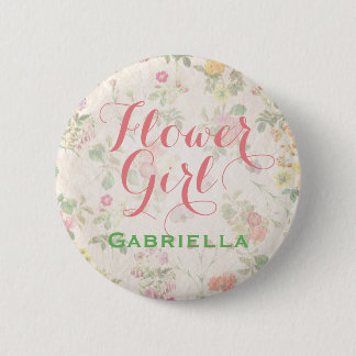 Badge Rond 5 Cm Douche florale élégante de la réception | de Pin